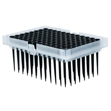 200 uL, Tecan compatible, black conductive, pipette tips, Non-Sterile, Filtered, Blister packs of 2 racks, 24 racks per case. 96 tips per rack., 2304 tips per case